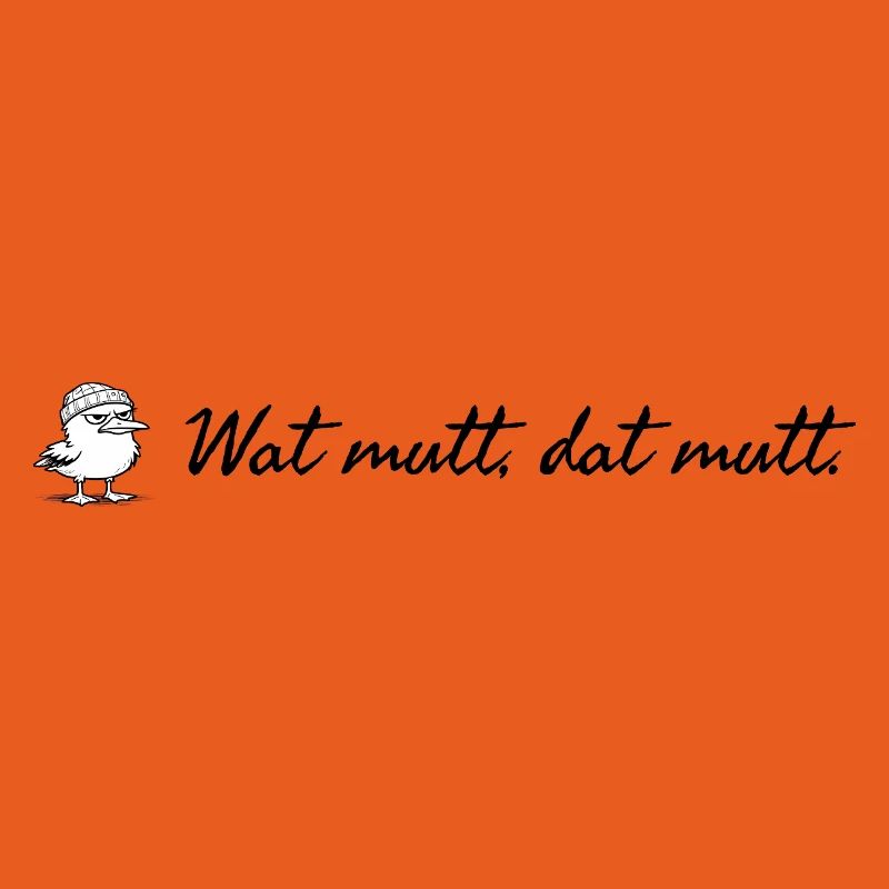 Wat mutt dat mutt plattdeutscher Spruch mit Möwe