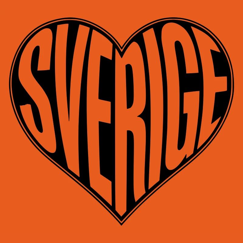 Sverige, Suède Heart - Couleur de design variable