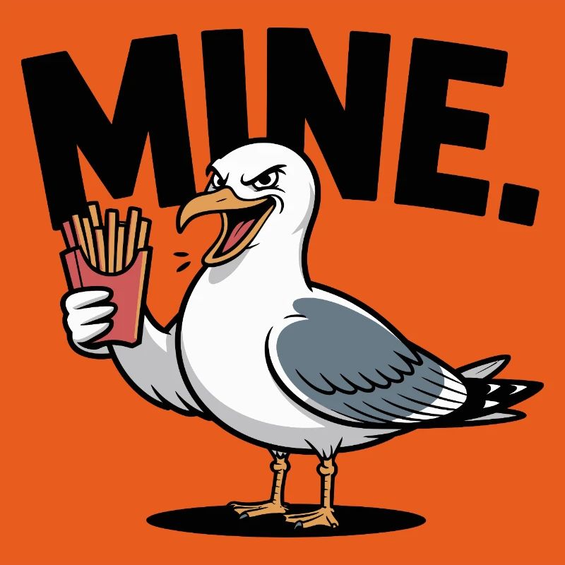 Grumpy Seagull mit Pommes