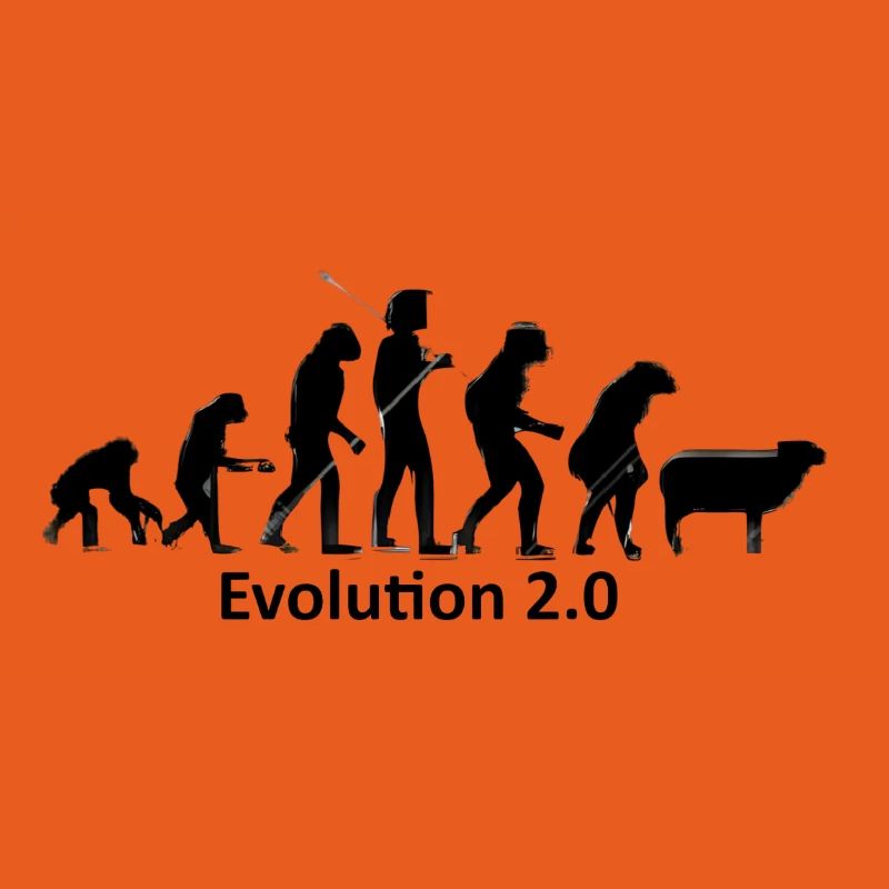 Human evolution in silhouette