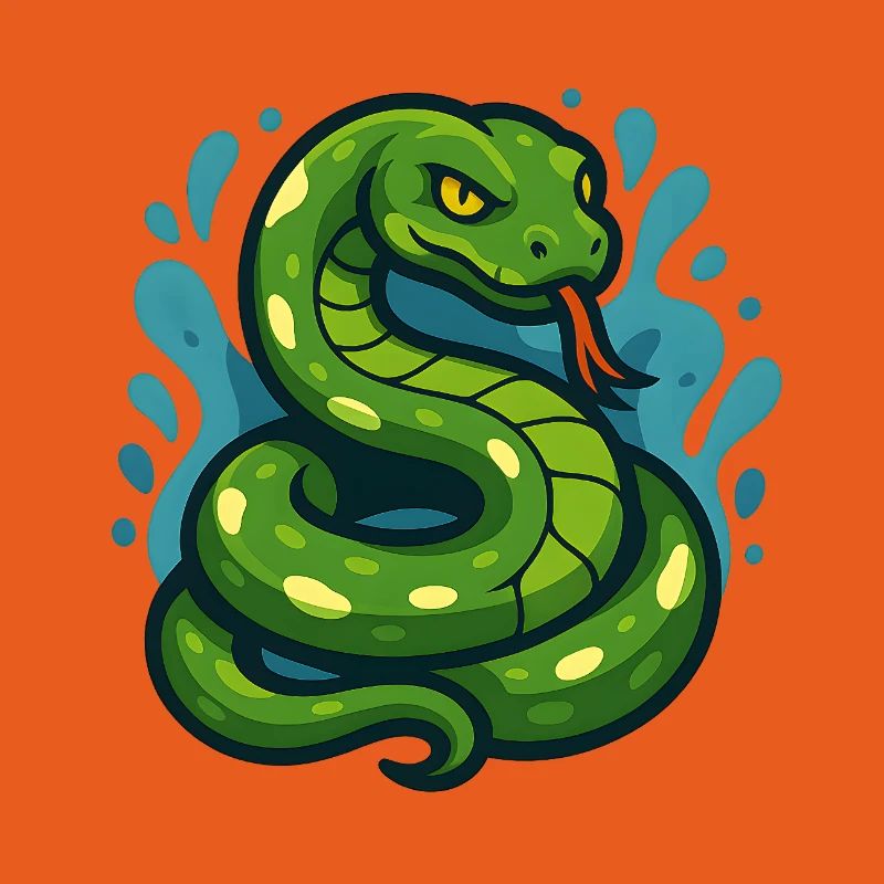 Arbre vert Python serpent en vague