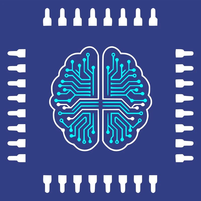 AI Brain Chip Processor Tech Vector