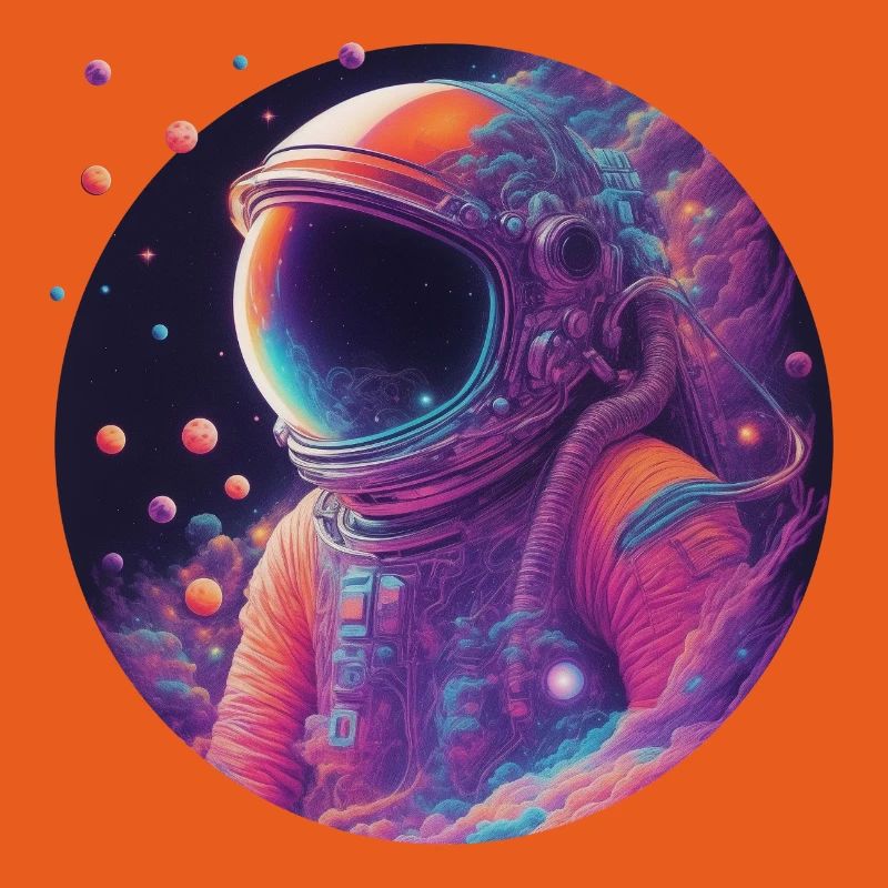 Astronaute néon dans l’espace couleur