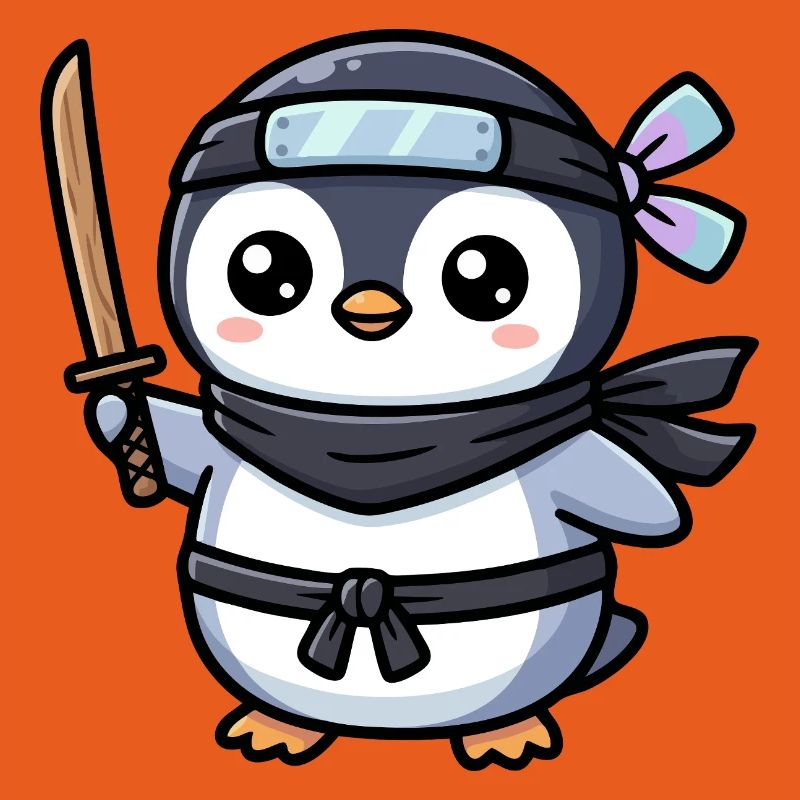 Pingouin Ninja avec Épée