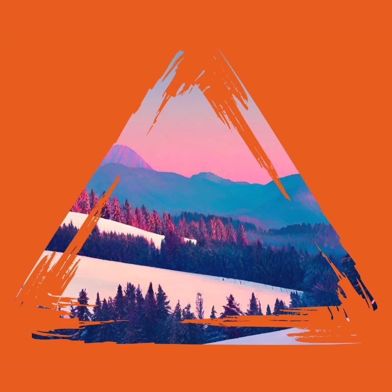Pastel Mountain Sunset Triangle