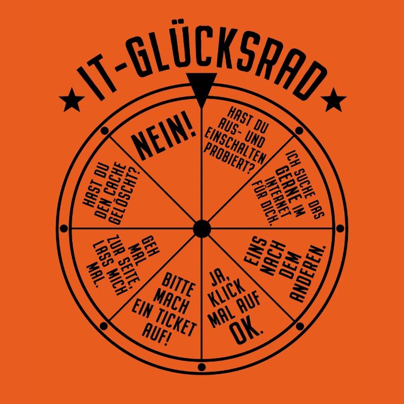 IT Support Glücksrad Service Desk IT Helpdesk Nerd