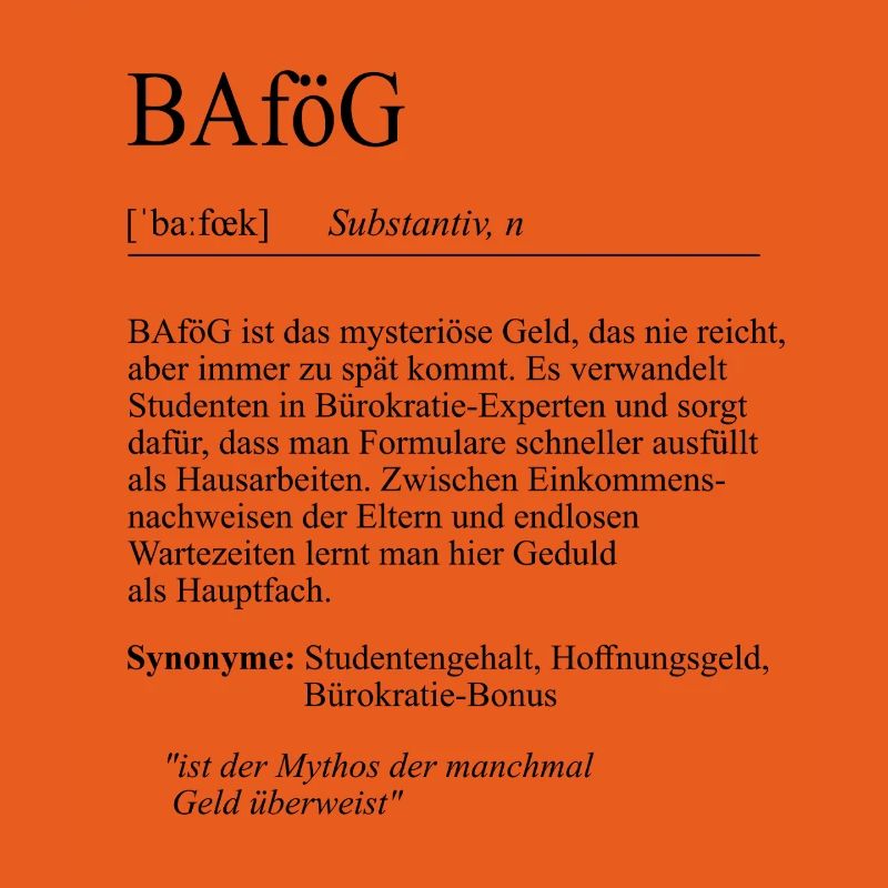 Unispruch "BAföG" Student Geschenk, Studenten