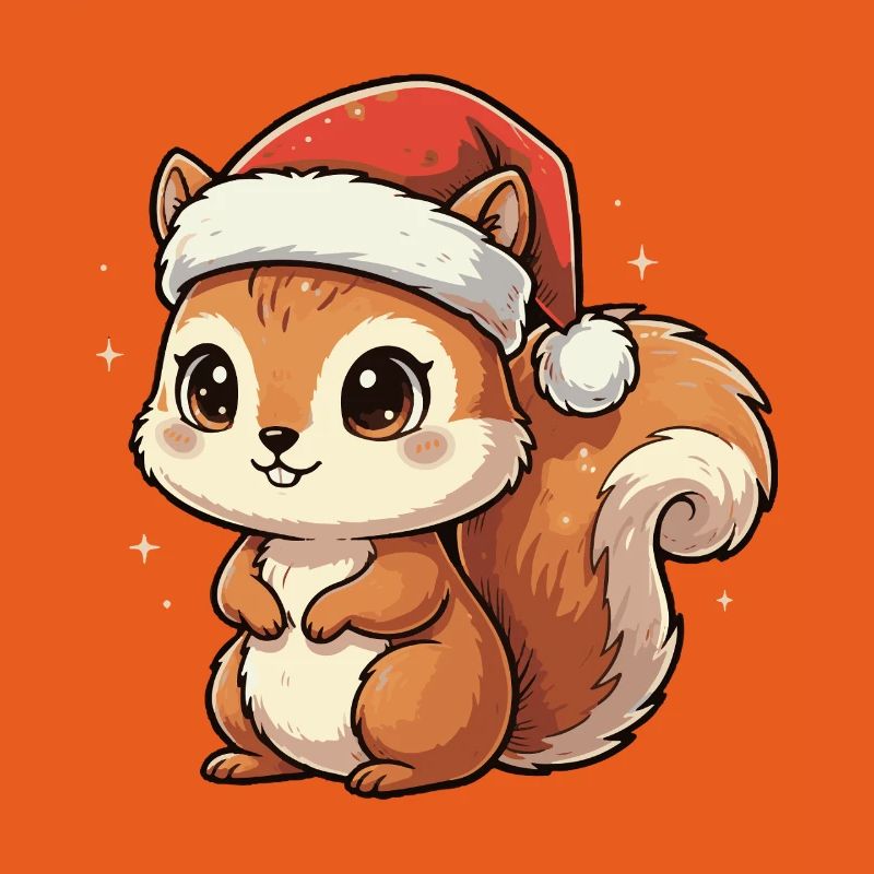 Weihnachts Eichhörnchen mit Santa Hut