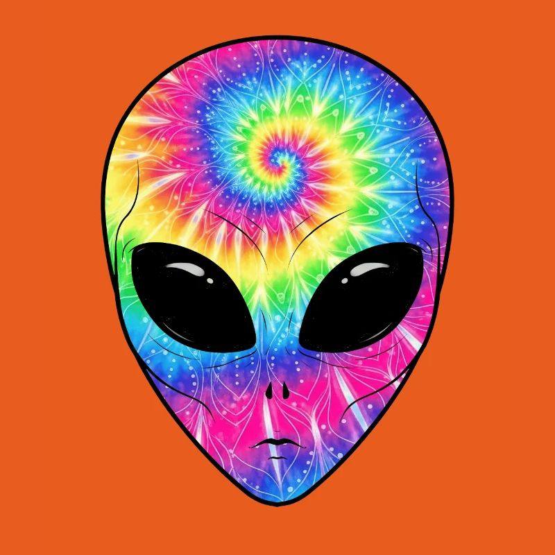 Psychedelisches Batik-Alien-Gesicht
