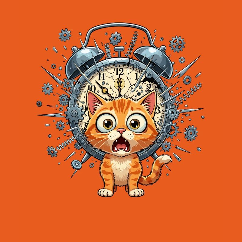 Chat steampunk devant Clockwork