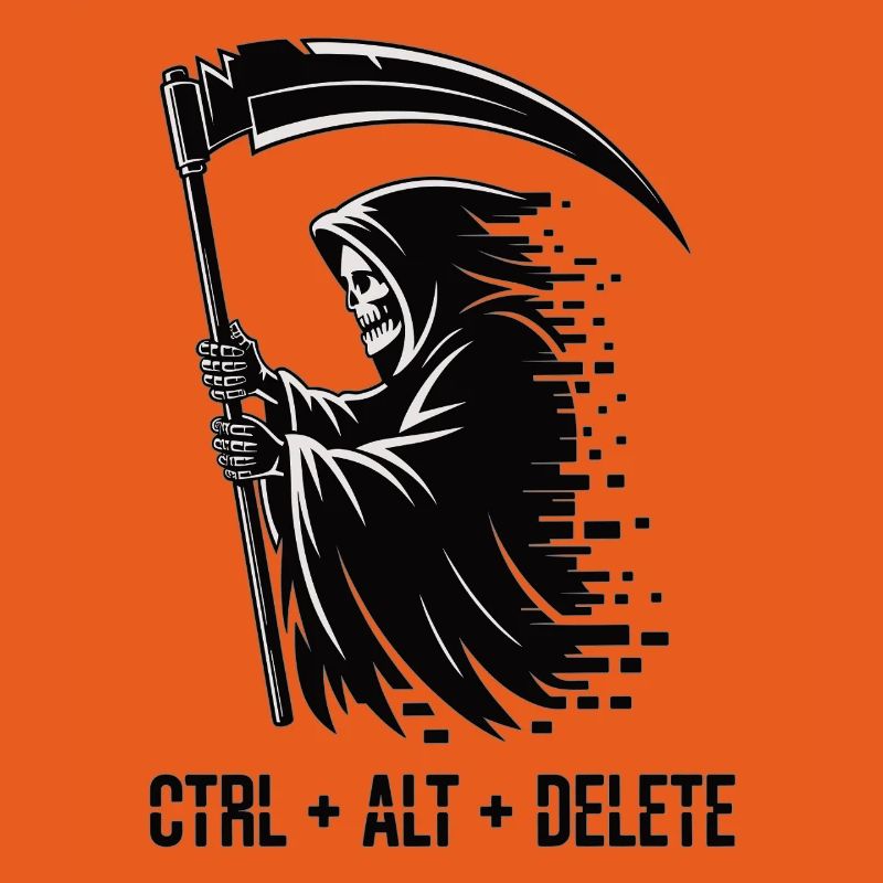 Ctrl Alt Delete Grim Reaper IT Humor Shirt