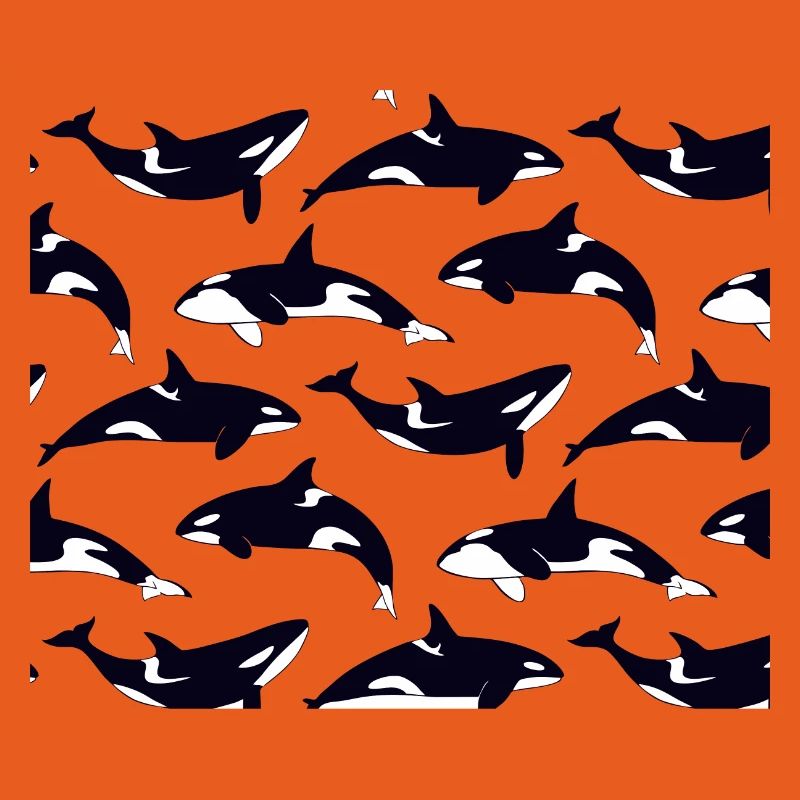 Black and white orca pattern pattern
