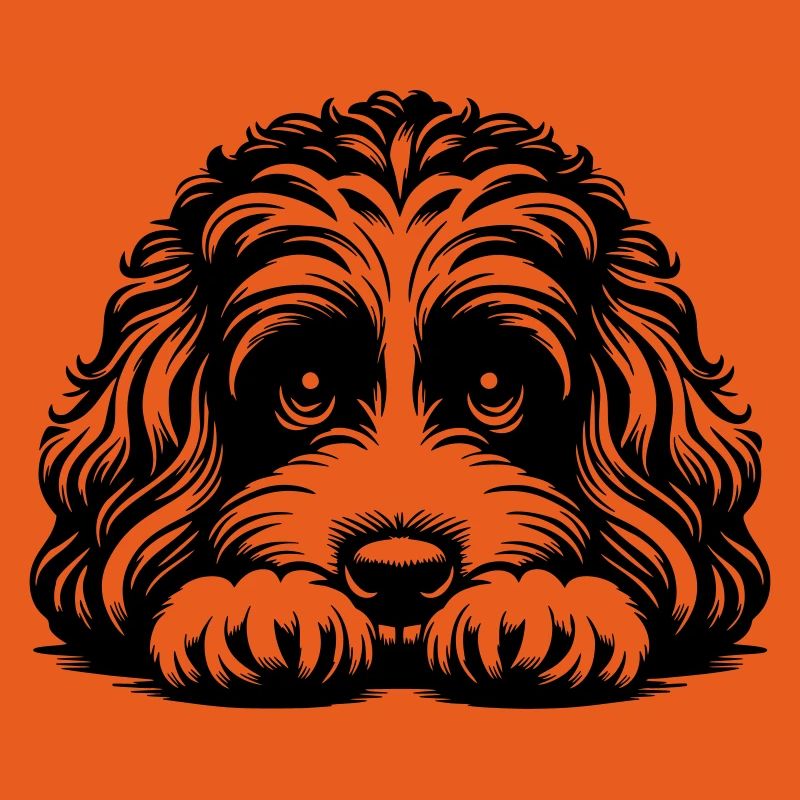 Cavapoo Kopf mit Pfoten