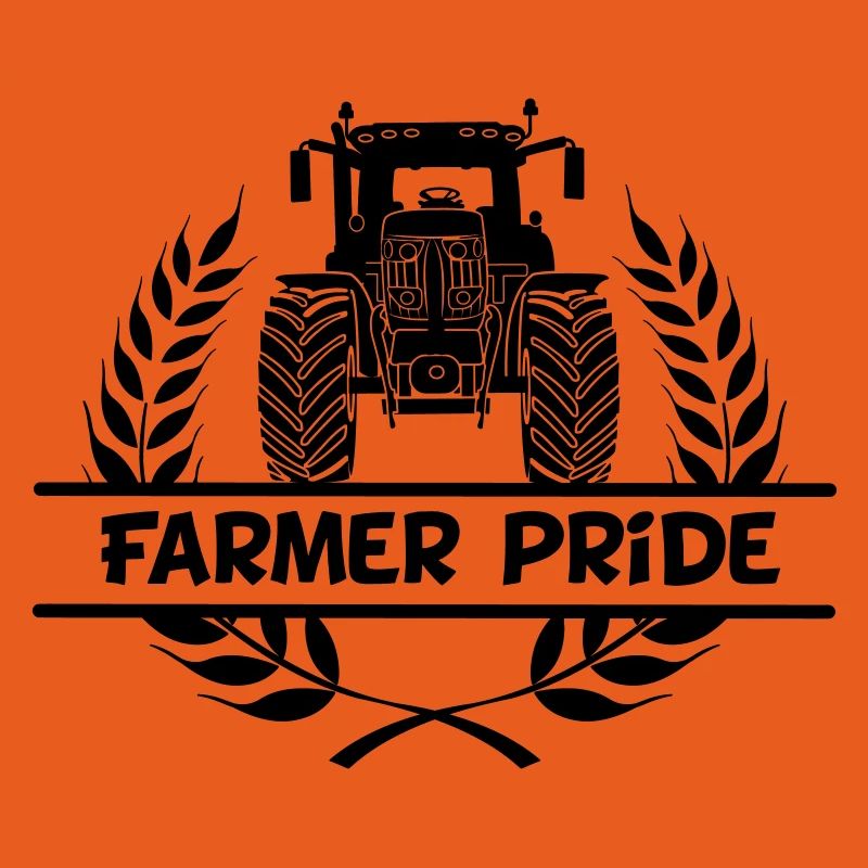 ractor in laurel wreath with text Farmer pride