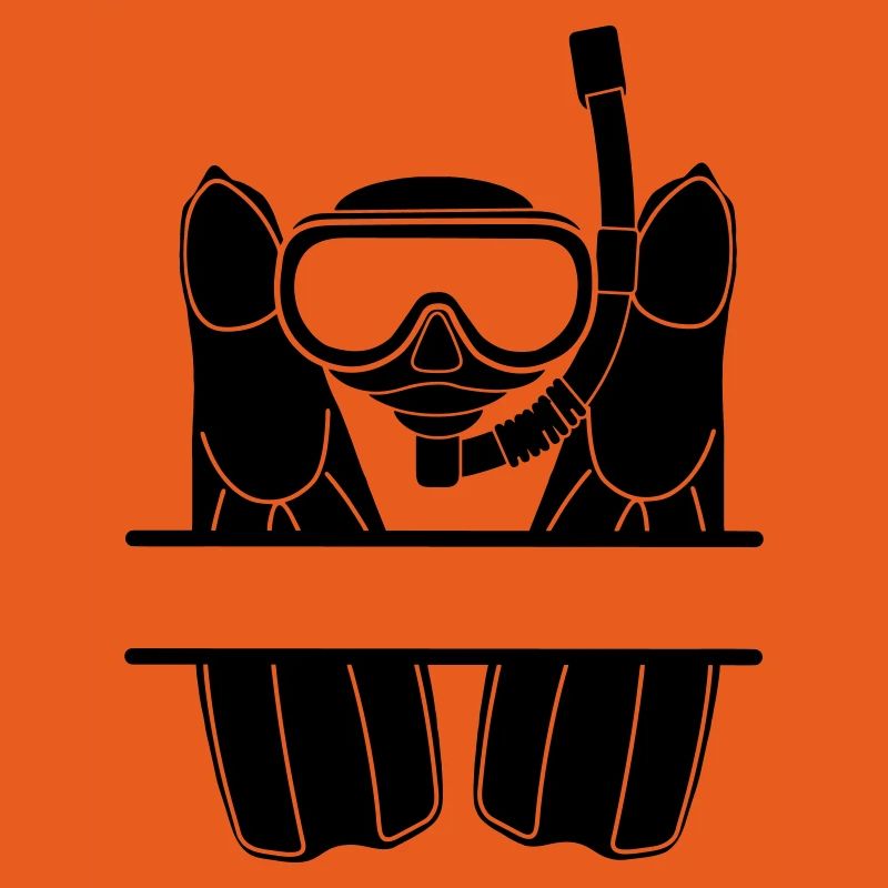 Snorkel goggles with webbed name banner