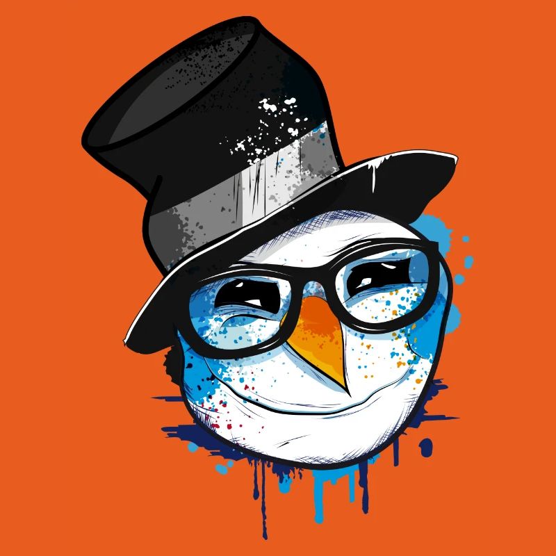 Snowman with nerd glasses