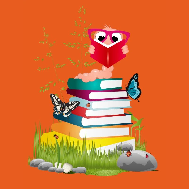 Knowledge-thirsty bookworm while reading a book