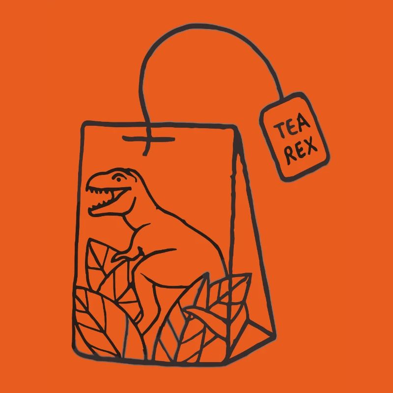 Dinosaurier Teebeutel Design