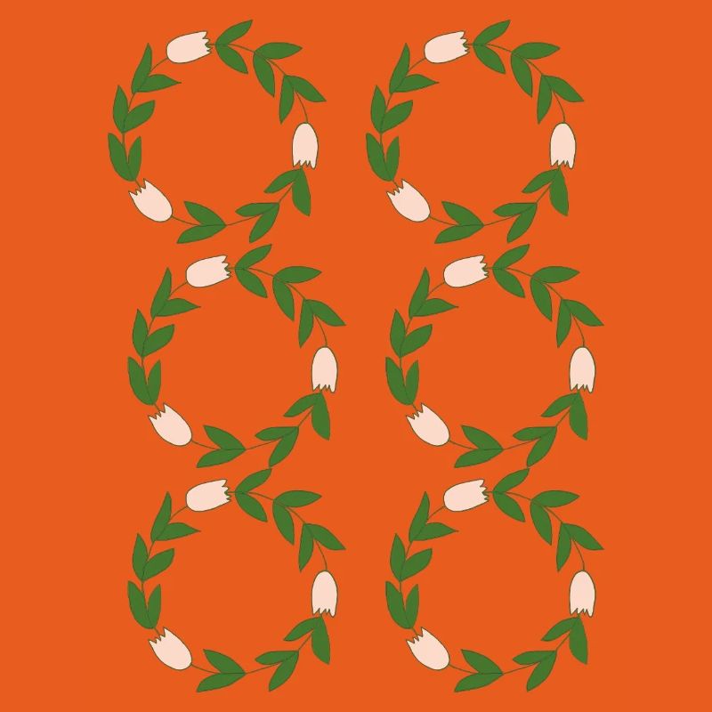 Floral pattern in grass shape
