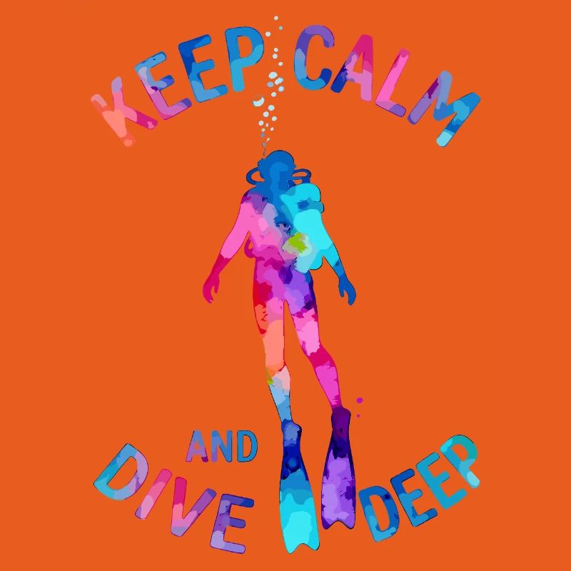 Keep Calm Dive Deep Bunter Taucher