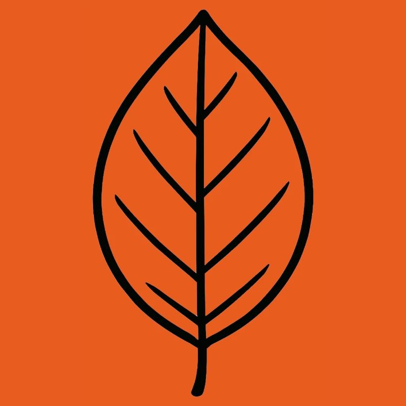 Black leaf line design