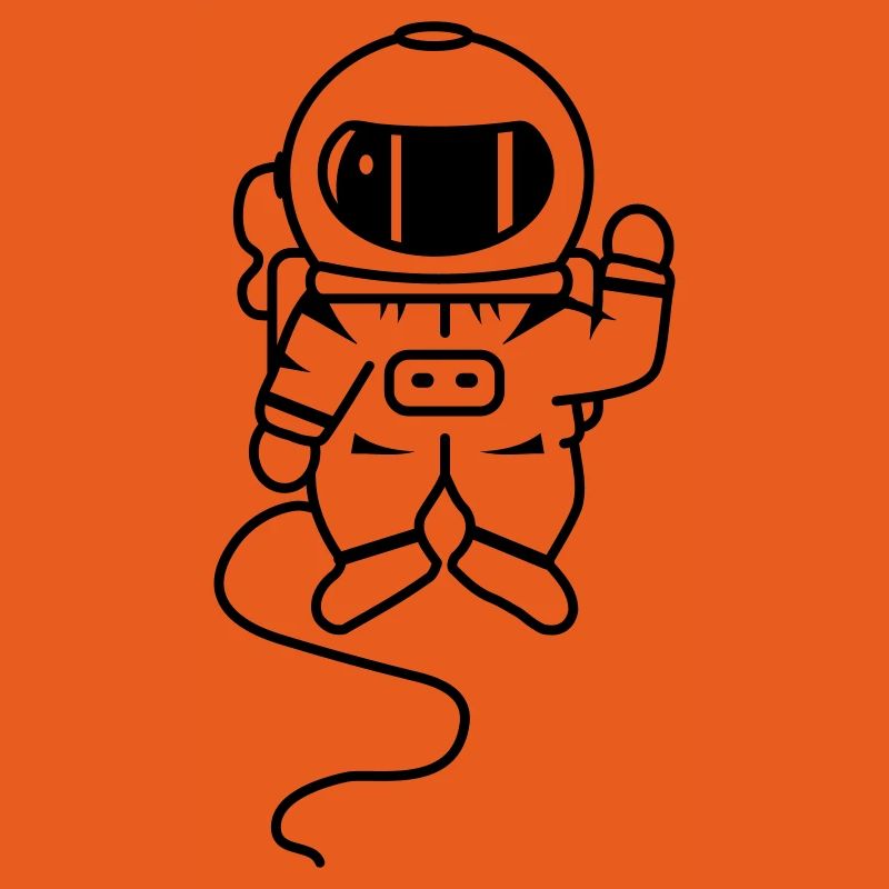 small astronaut in space