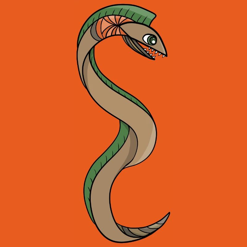 A Snake with sharp teeth