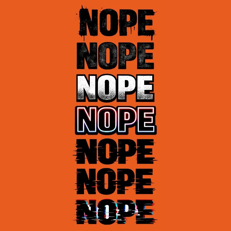 Nein, Neon-Glitch-Textstack