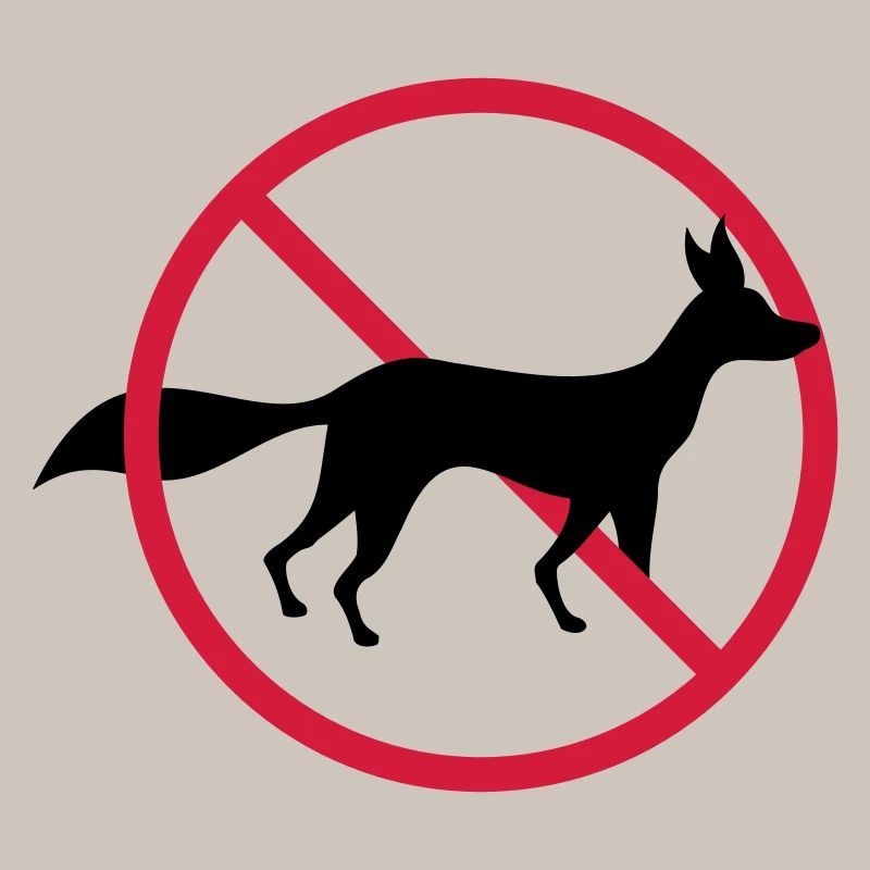 Panneau d’interdiction de renard, pas d’avis de zone