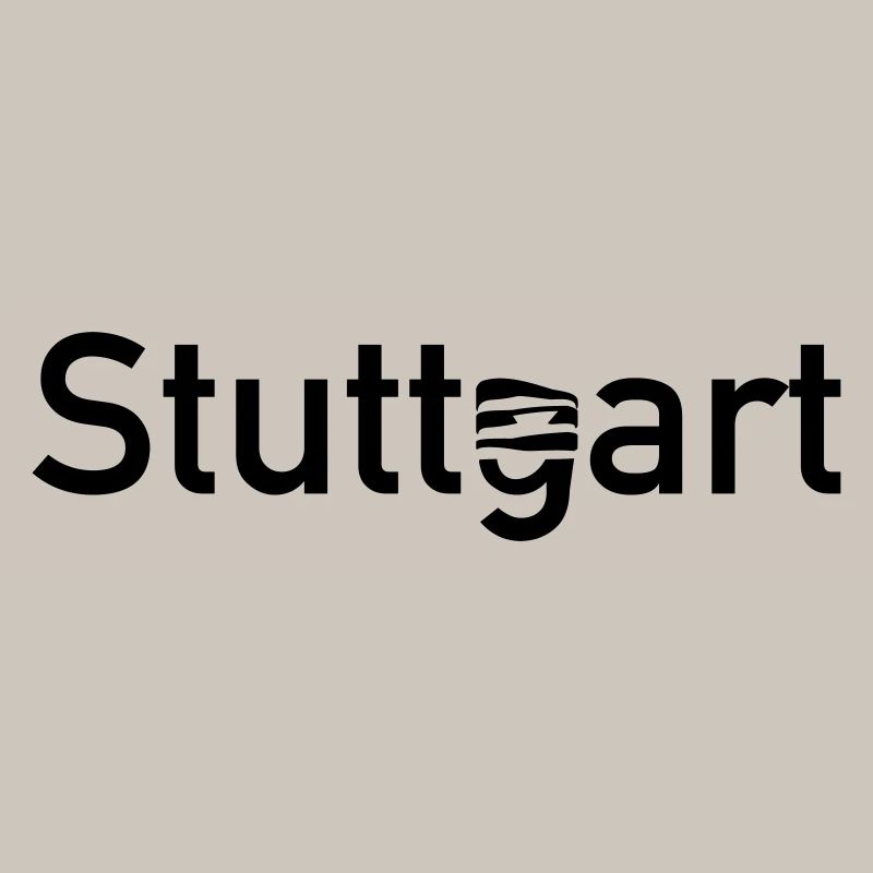 Stuttgart Stadtschild mit -Museum Skyline