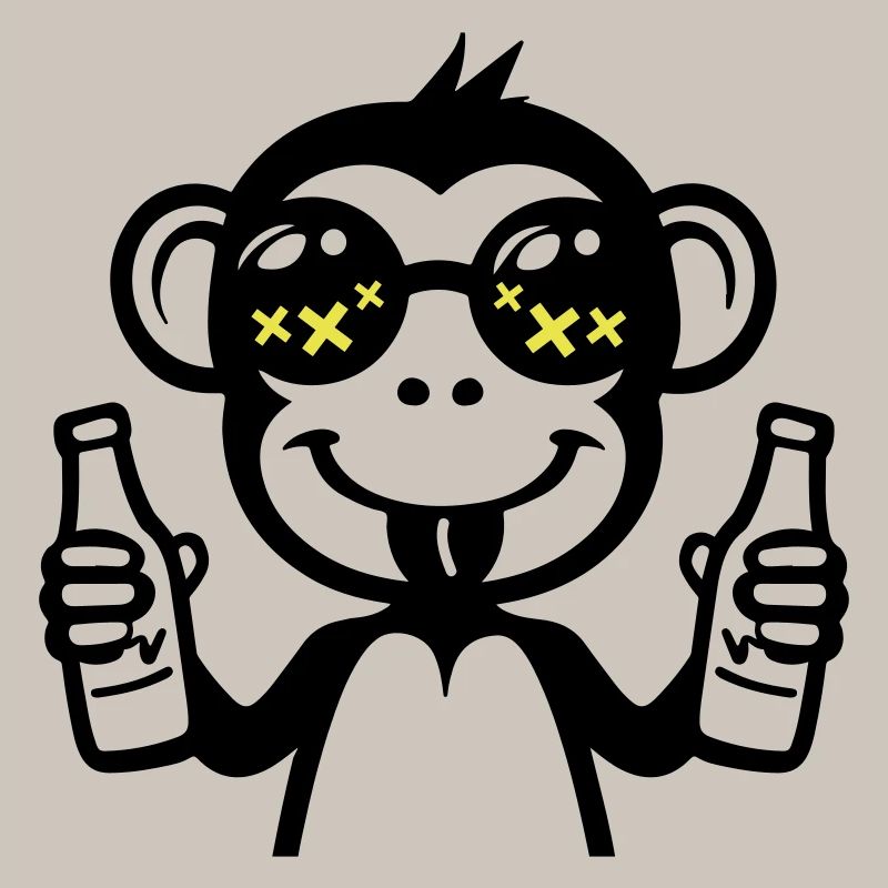 Monkey Drinking Funny Beer