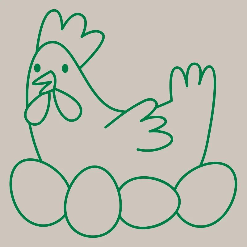 Chicken chook with eggs