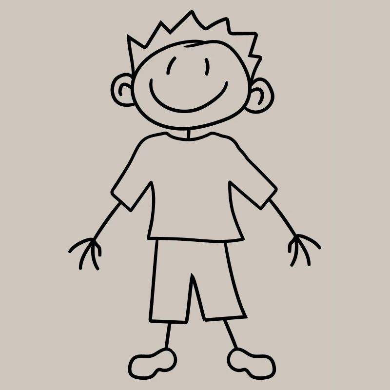 gemalt kind kritzel comic cartoon junge mann cool