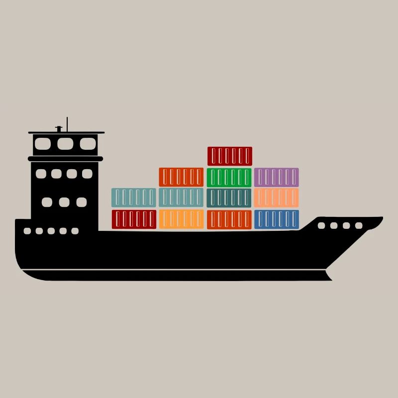 Seecontainerschiff oder Boot mit Containern