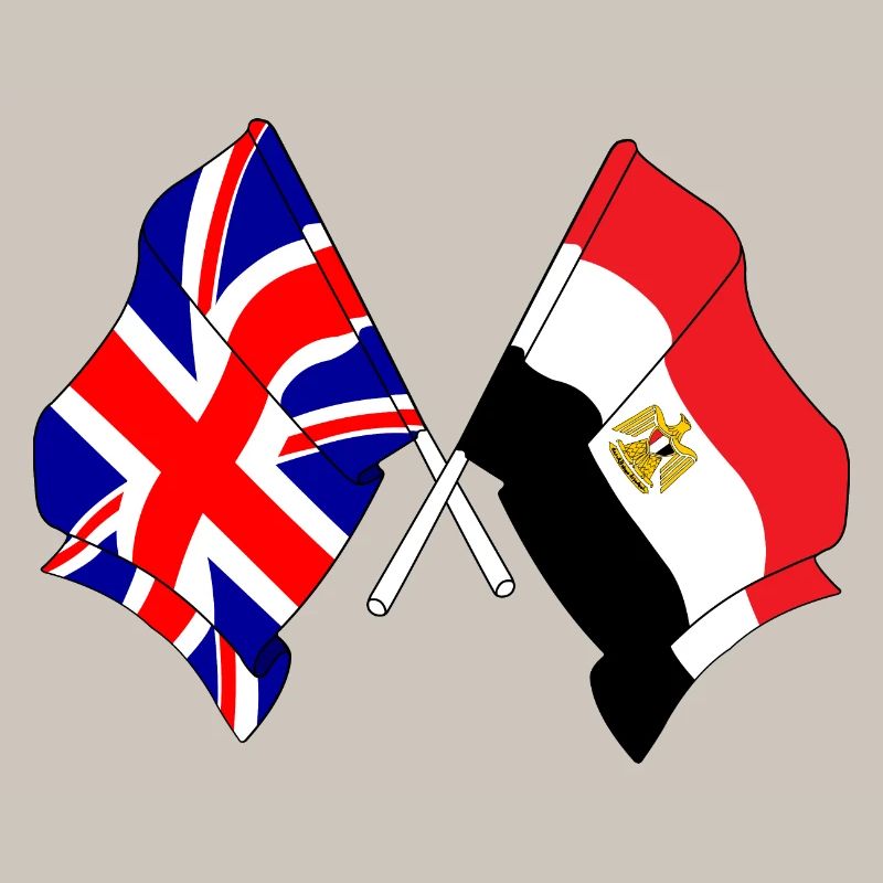 Drapeau de l’Angleterre et drapeau de l’Égypte