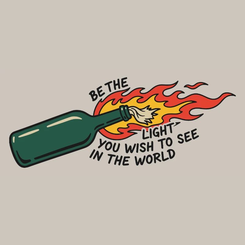 Flammende Flasche sei das Licht
