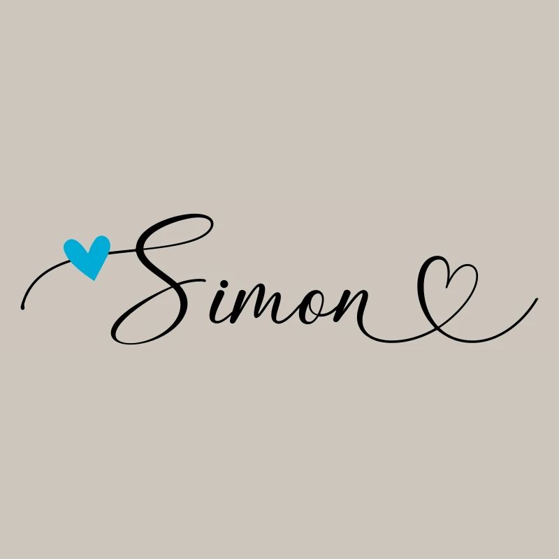 Simon Last name First name Calligraphy heart