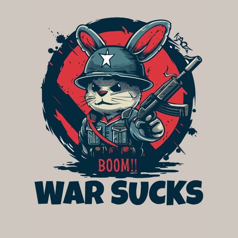 Rabbit Soldier Warning, War Is Crap