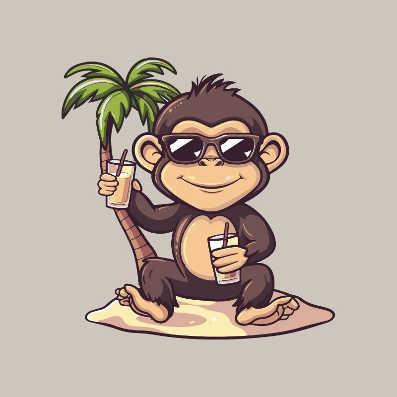 Monkey Summer Beach Comic
