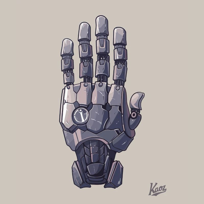 Roboter- oder Cyborg-Hand