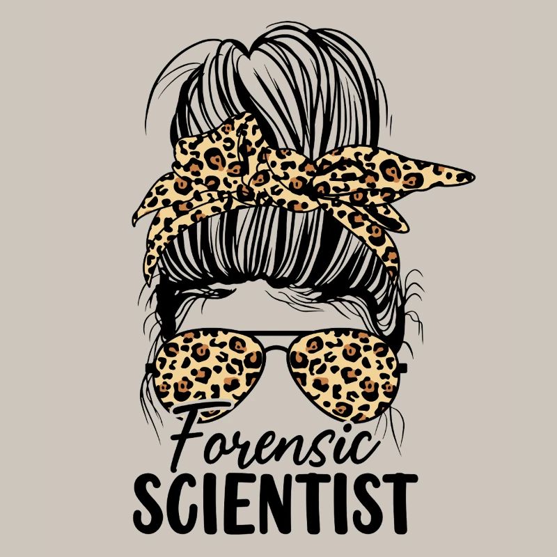 Forensic Scientist Messy Bun Leopard Forensic