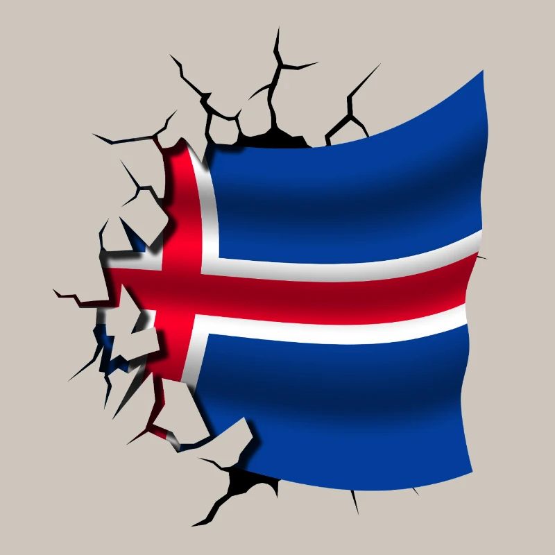 Drapeau de l’Islande - Islande - Drapeau Broken Design