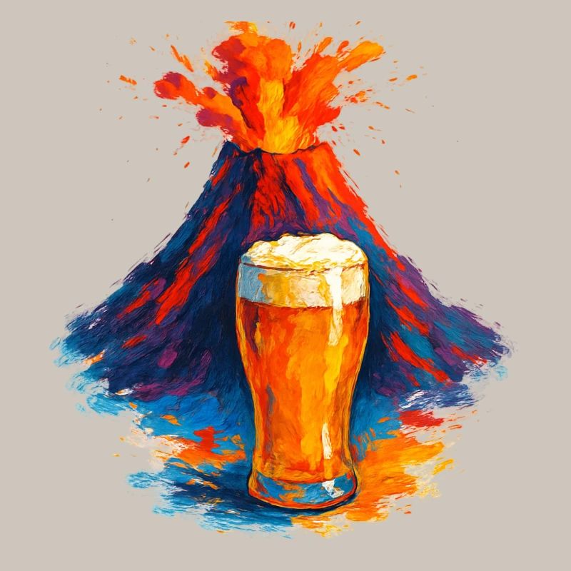 Vulkan Bierkunst Wasserfarben