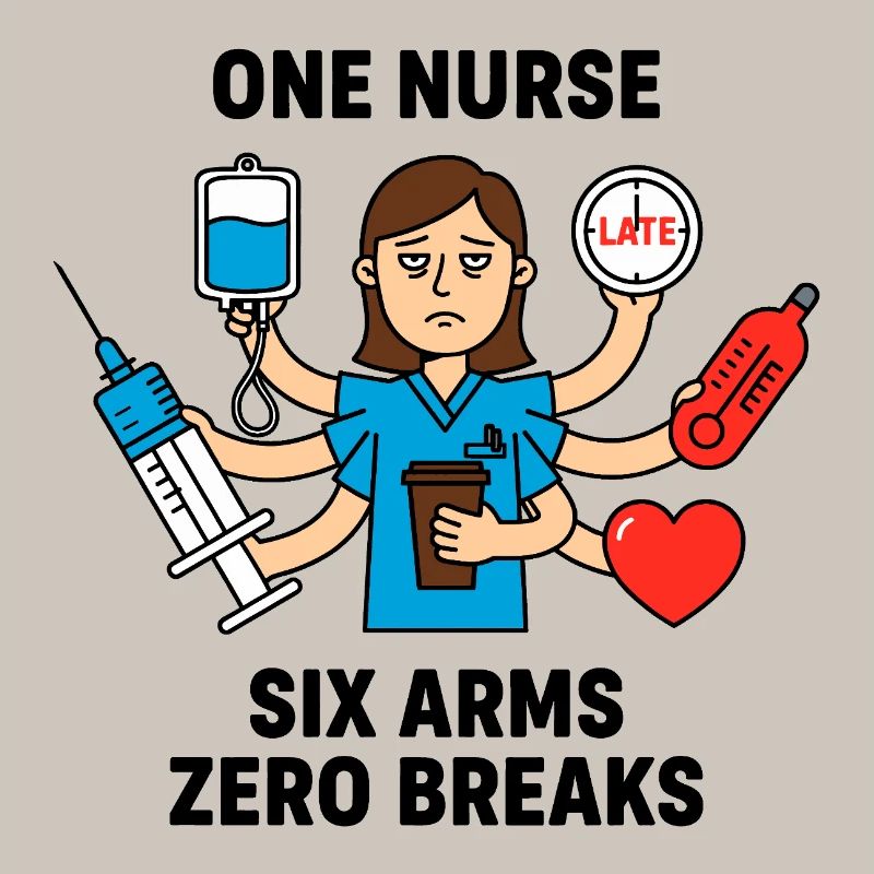 Overwhelmed Nurse Multitask Mayhem