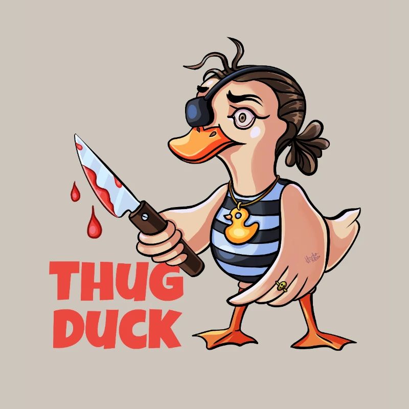 Thug Duck hält ein Messer-Meme