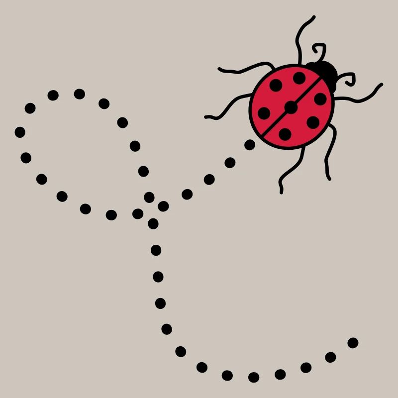 line dashed path path ladybug small sues