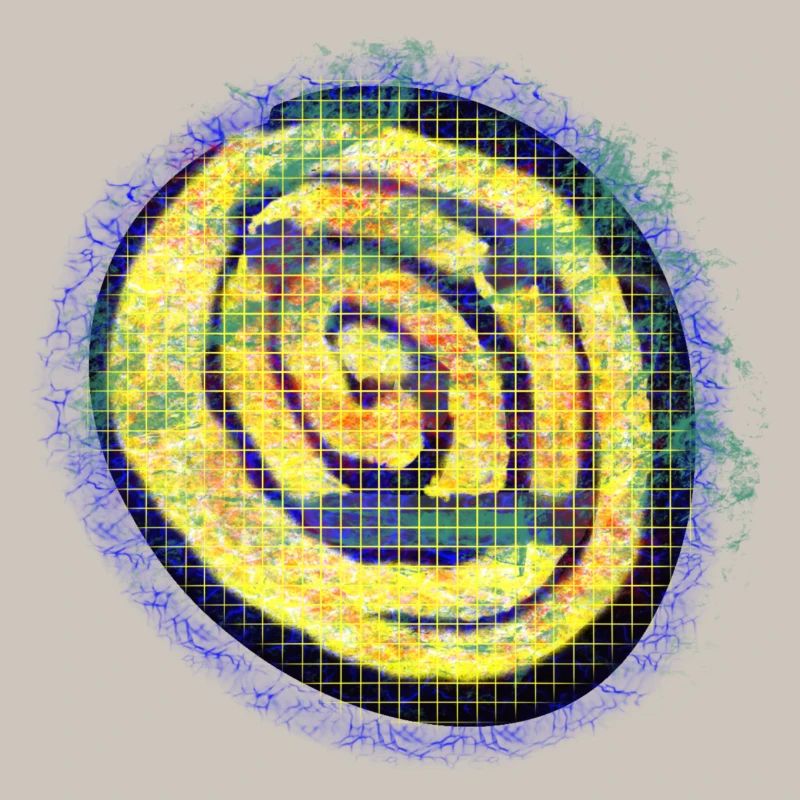 Yellow creative spiral with check pattern