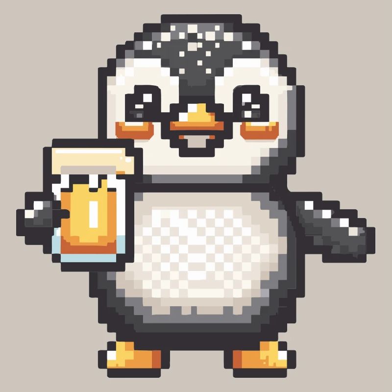 Pinguin Bier Pixel