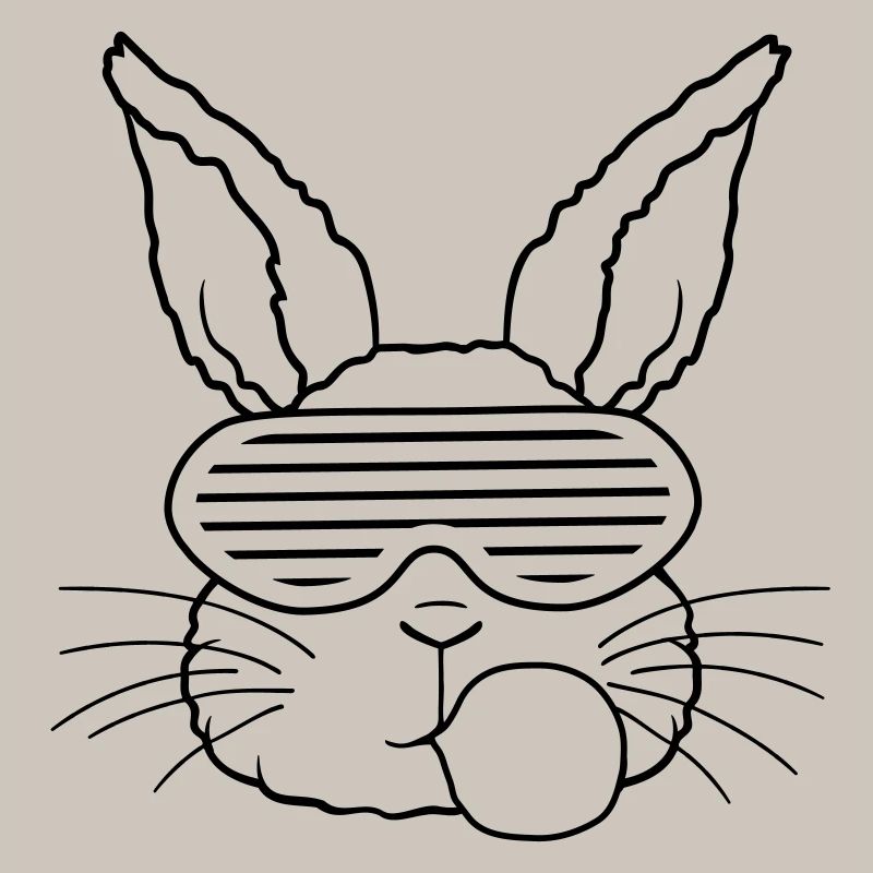 Rabbit chewing gum bubble cool