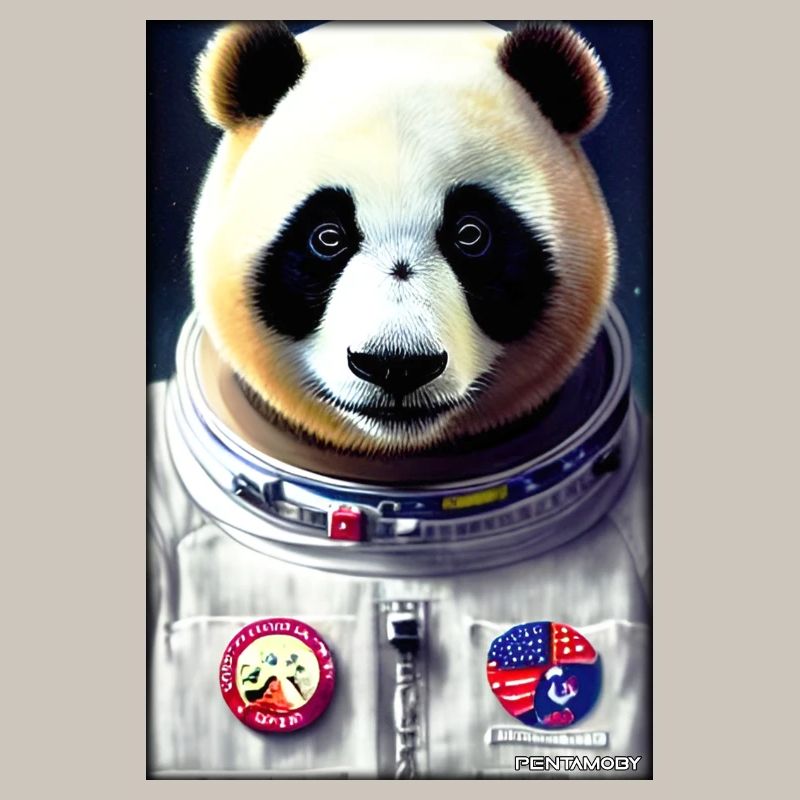 Panda Bear Panda Astronaut Future Sci-Fi Technology